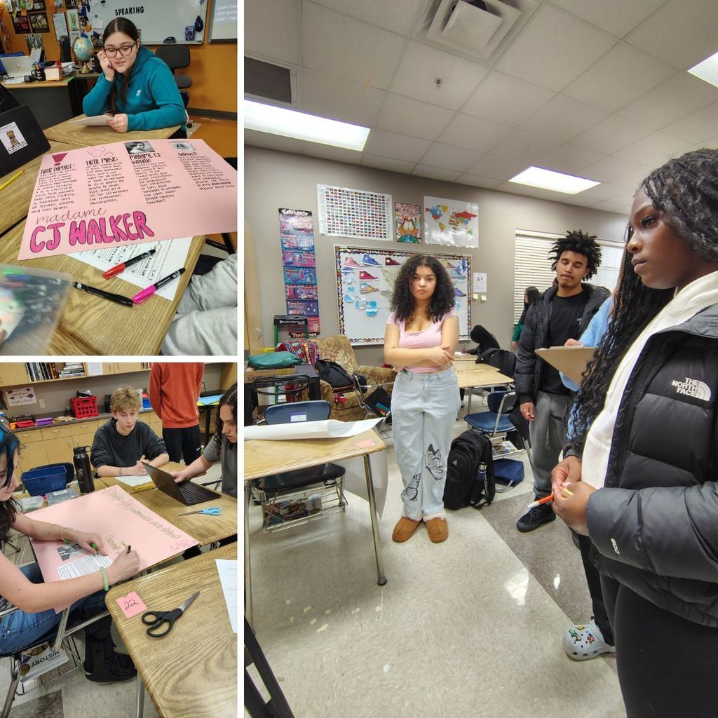 Ms. Dunn’s class wrapped up Black History Month with an inspiring project that combined research, creativity, and real-world problem solving! 🖤  Students first researched influential African Americans and explored the 5 W’s of their impact. They also learned about African American inventors whose ideas still shape the world today.  Inspired by these innovators, students then created their own solutions to real-world problems. Ideas included an AI hairbrush to recommend hair care products, translation glasses to help people communicate across languages, and a hotel-style housing program that would provide shelter, job training, and counseling for people experiencing homelessness.  Students also tackled issues like climate change, world hunger, water quality, school safety, traffic solutions, and even disease detection.  We’re proud of the creativity, innovation, and thoughtful problem-solving from Ms. Dunn’s class! 💡  #WampusCats #BlackHistoryMonth #StudentInnovation