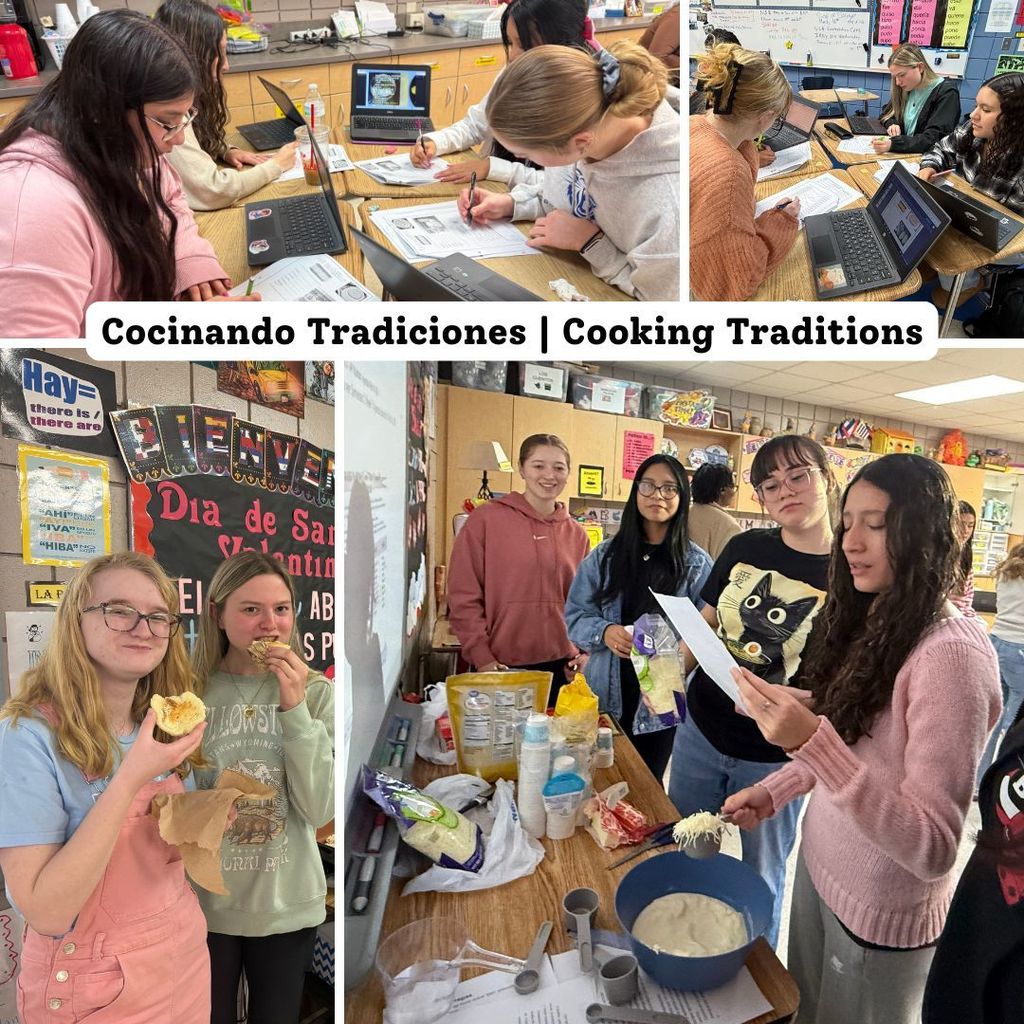 🌎🍽️ Spanish IV students explored culture, cuisine, and connection!  Sabores de la Cultura | Flavors of Culture: Students learned vocabulary around food and discovered how dishes like Rosca de Reyes and panettone play an important role in cultural celebrations.  Recetas Auténticas | Authentic Recipes: From researching traditional Hispanic recipes to measuring ingredients and cooking, students prepared arepas, baked bread, and horchata, practicing language skills while experiencing authentic cultural traditions.  Conectando Culturas | Connecting Cultures: The unit culminated in a Zoom exchange with students from Sotomayor School in Zipaquira, Colombia, where our students practiced Spanish and their peers practiced English, sharing perspectives on nutrition, celebrations, and the role of food in daily life.  A meaningful journey connecting language, culture, and real-world experiences! 🌟  #CHSWampusCats #CHSLanguageLearners #SaboresDeLaCultura #SpanishIV #CHSCultureConnection