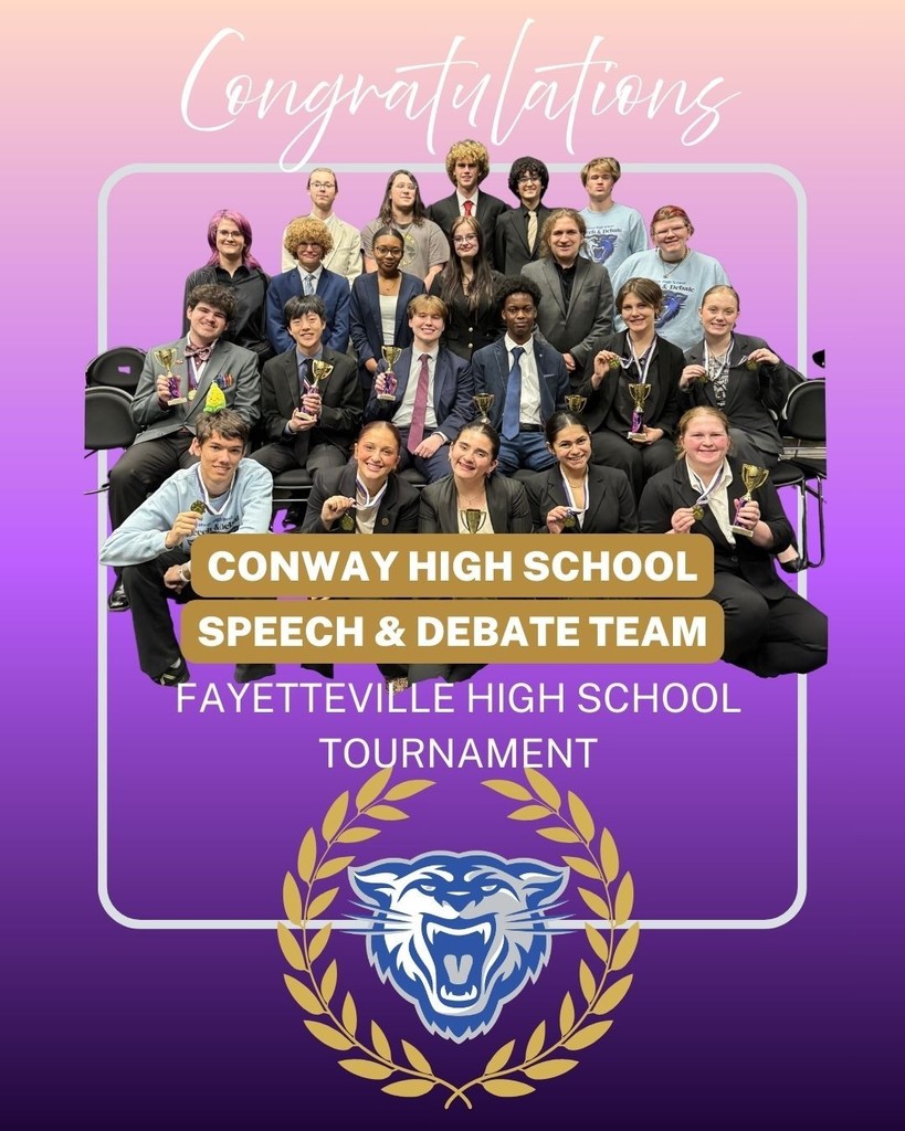 Congratulations to the CHS Speech & Debate team for their success at the Fayetteville High School Speech & Debate Tournament held March 6-7, 2026. Together, they brought home 18individual awards and 10 state tournament bids. The team is coached by Mrs. Casey Griffith.   Competing were: SENIORS: Addison Choate, Dylan Mercer, Joshua Mendoza, Wren Welky, Jessie Smith, Bobby Batson, Ian Lee-Kim, Newton Nganga, and Will Schlientz  JUNIORS: Amelia Garrett, Dylan Simmons, Landon Wharton, Luci Guiterrez, Madison Davenport, Milina Michel, Sydney Madsen, Zuriel Palma, Brooke Simpson, Naudia Wright, Seth Chesshir,   SOPHOMORES: Ronald Weaver, Zenna Dean