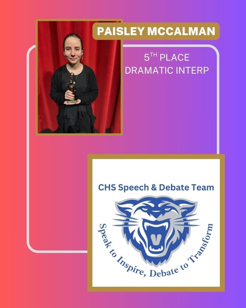Congratulations to the CHS Speech & Debate team for their success at the Cabot High School Speech & Debate Tournament held March 13-14, 2026. Together, they brought home 9 individual awards and 2 state tournament bids. The team is coached by Mrs. Casey Griffith.   Competing were: SENIORS: Joshua Mendoza, Annabel Champlin, Callie Wesbecher  JUNIORS: Amelia Garrett, Dylan Simmons, Luci Guiterrez, Madison Davenport, Seth Chesshir, Lina Akramova  SOPHOMORES: Ronald Weaver, Roseli Pineda, Paisley McCalman