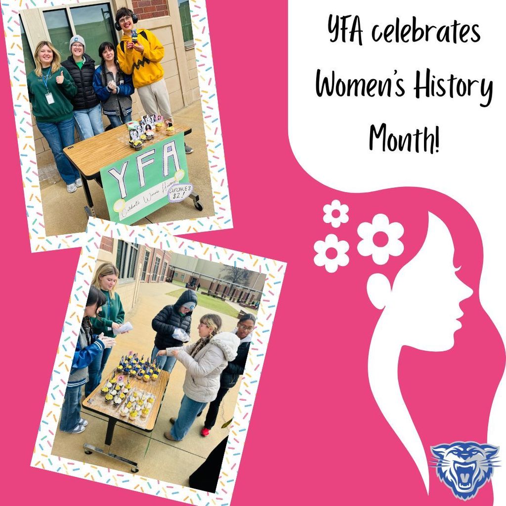 Members and sponsors of the Young Feminists Alliance sell cupcakes in honor of Women's History  Month and to support a mother-to-be in need.