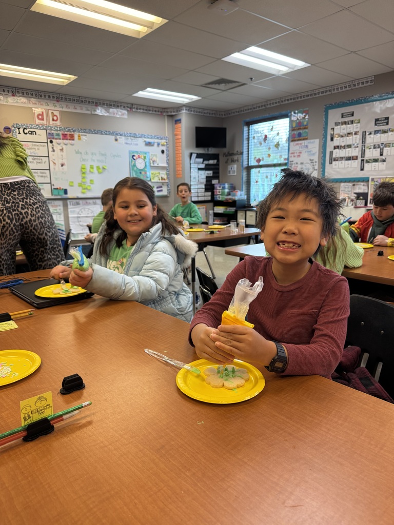 Mrs. Wilcox’s students celebrated St. Patrick’s Day by decorating shamrock-shaped cookies. They worked carefully to design their cookies and showed lots of creativity while celebrating the holiday together.  It was a sweet way to bring a little St. Patrick’s Day cheer into the classroom while making special memories with friends! 