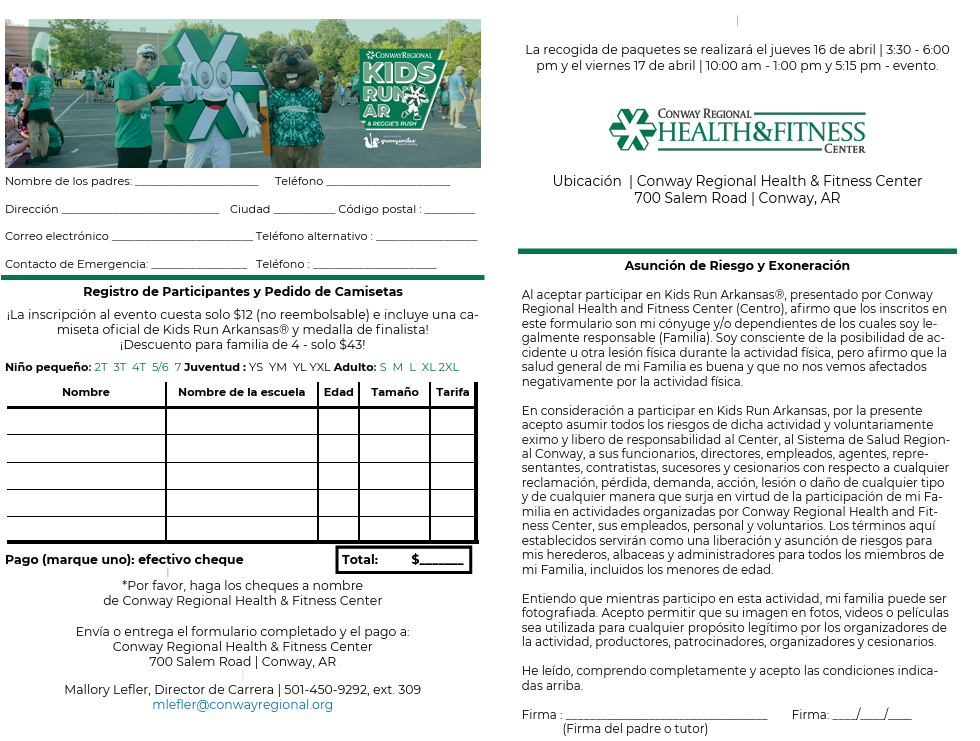 Kids Run AR info and registration