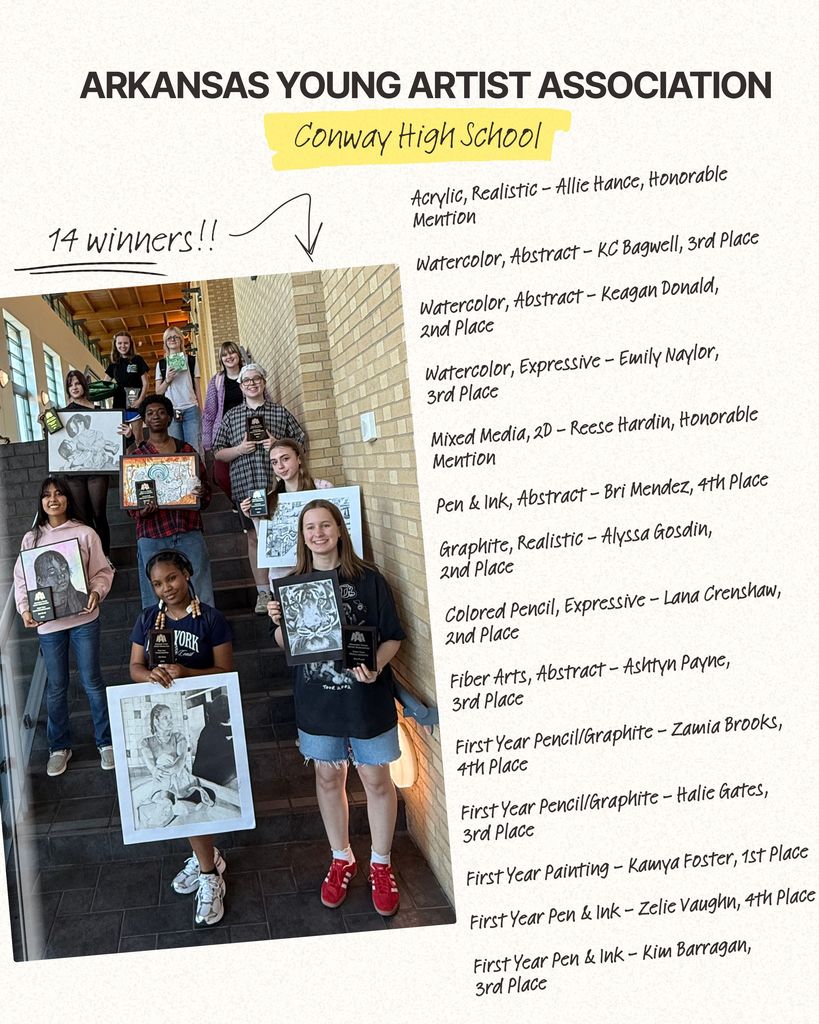 Image of students who won awards at this year's AYAA.