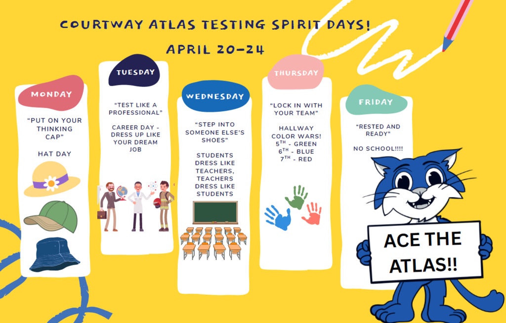 Testing Spirit Days Calendar