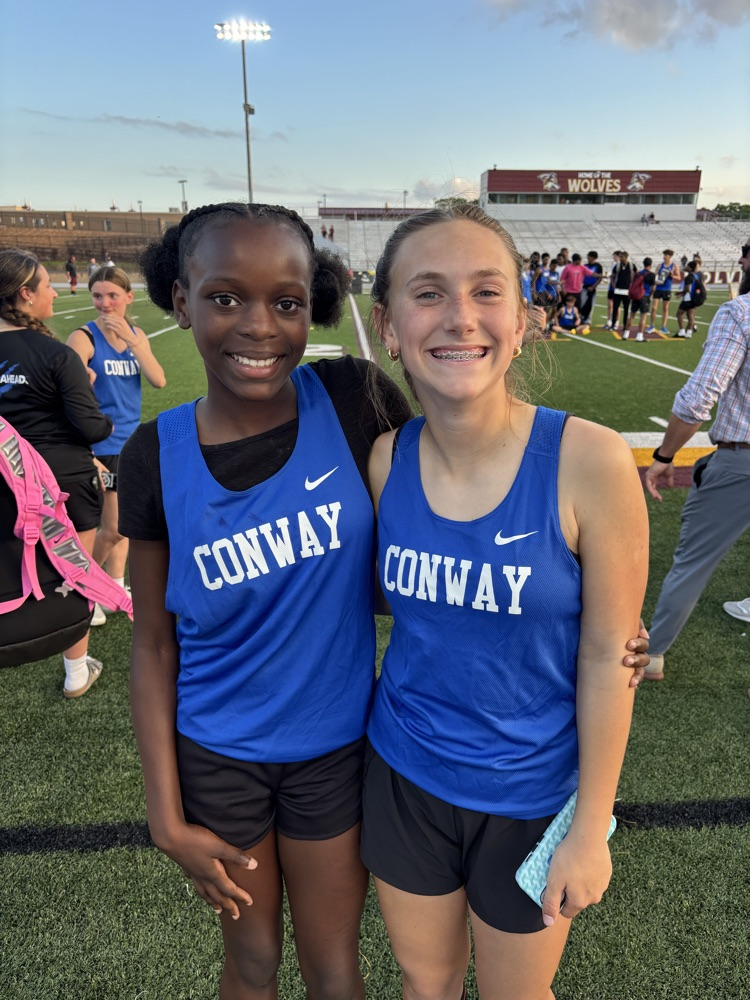 We are super proud of Greer Harris and Miracle Waller for representing Ruth Doyle at the Jr High Conference Track meet in Lake Hamilton. 