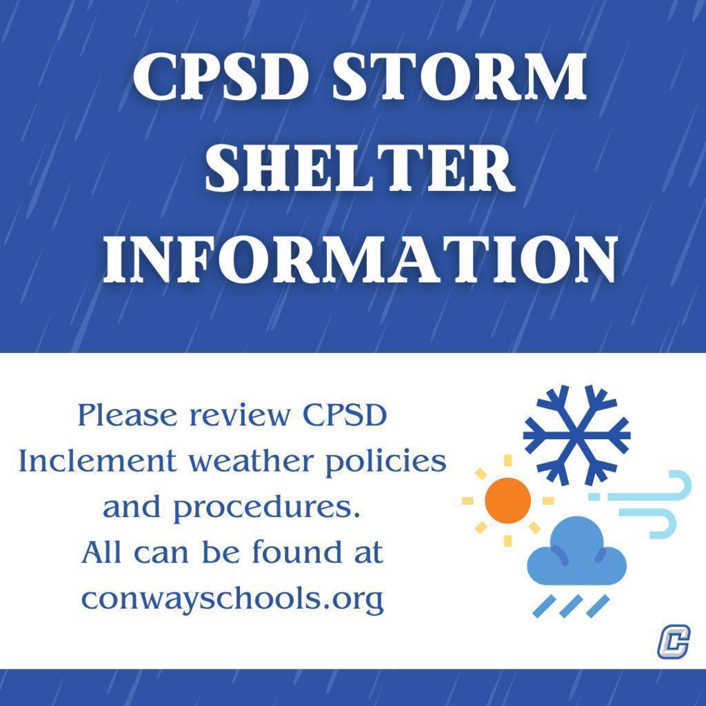 CPSD Storm Shelter information  graphic