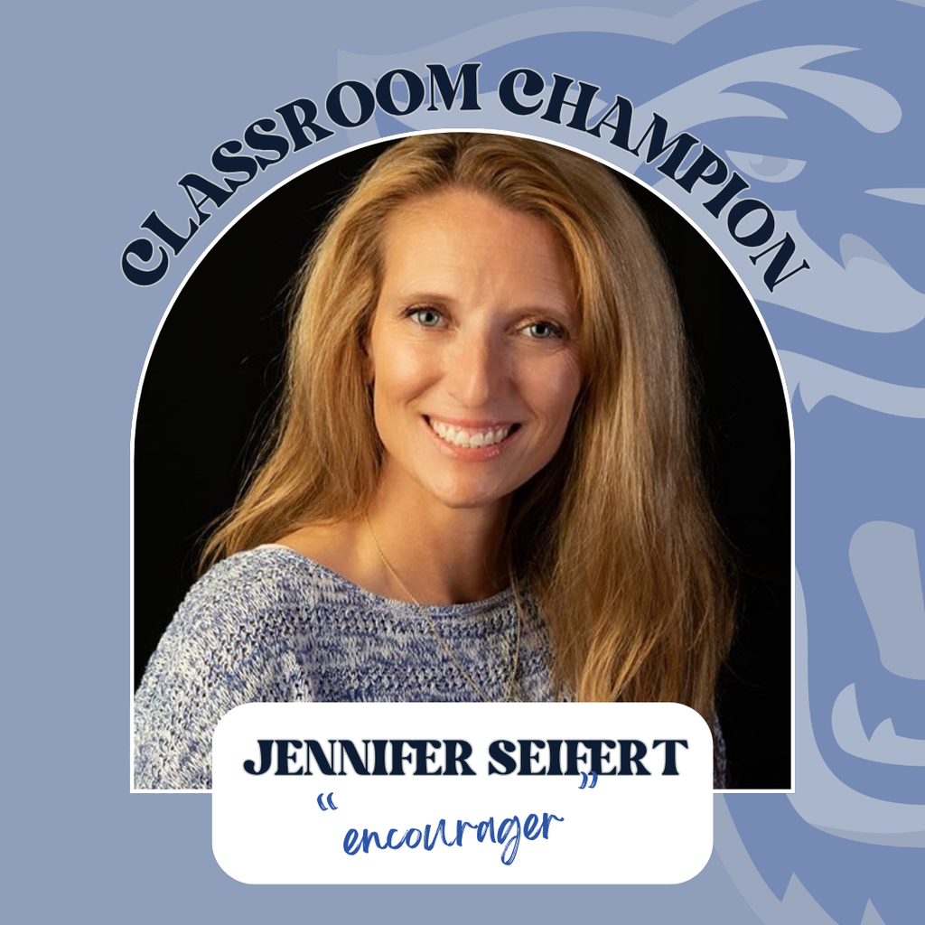 Jennier Seifert Headshot with "Encourager" underneath