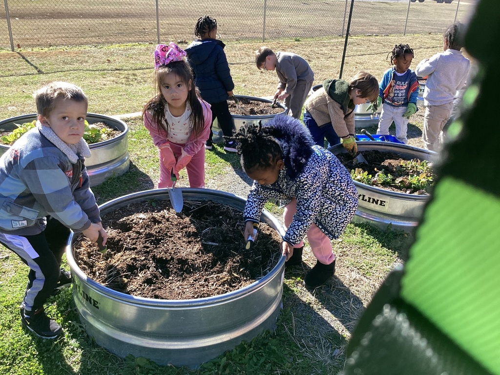 children helping in the garden 