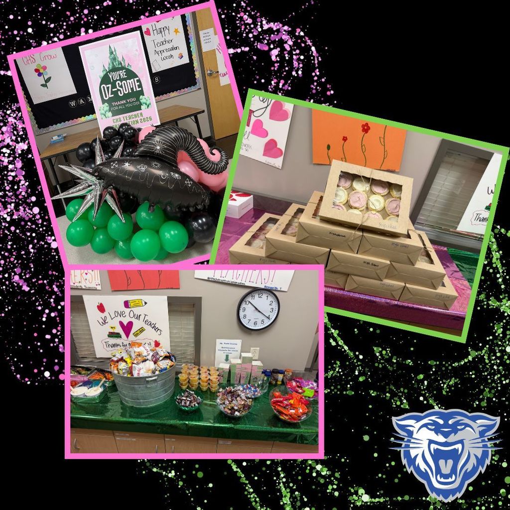 💚✨ The appreciation (and the treats!) keep rolling at CHS! Today our teachers were spoiled with cookies from Central Office 🍪 and an incredible grazing table from our C.L.A.W.S. organization—today’s treats were simply spellbinding. We’re so grateful for the many people who continue to pour into our staff. It’s moments like these that remind us just how supported and appreciated our educators truly are. 💚 Thank you to Central Office and C.L.A.W.S. for helping make Teacher Appreciation Week extra special!