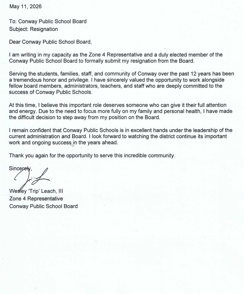 letter from trip leach