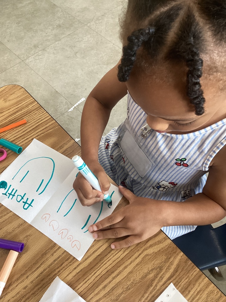 child writing