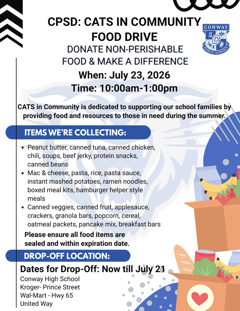 cats in community food drive flyer