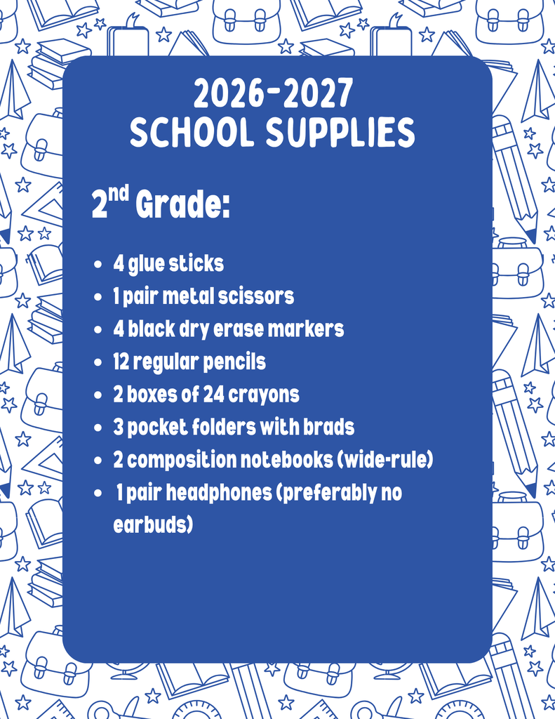 2nd grade Supply list