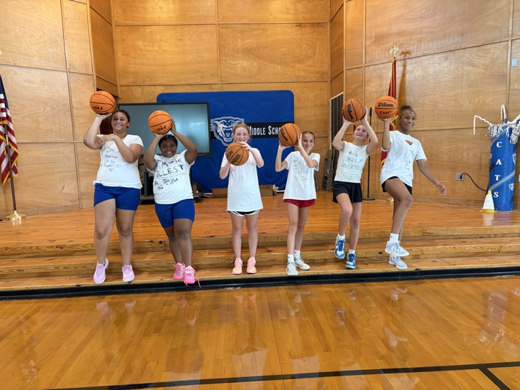 Ruth Doyle volleyball and basketball teams having fun during “white lies” practices.