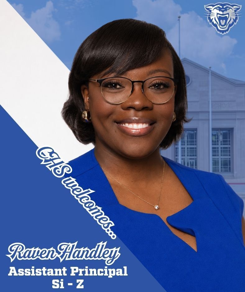 Image of Raven Handley and her designation as assistant principal for students who's last names begin with Si through Z
