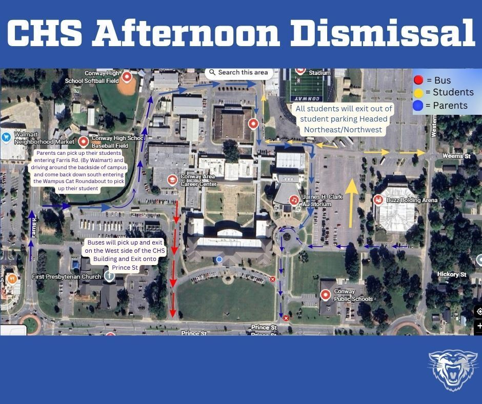 map of afternoon dismissal routes