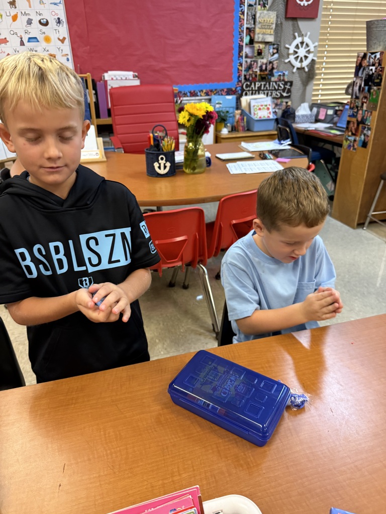 After reading Alma and the Worry Stone- we talked about things we were worried about on our first day of school. Then, we made our own worry stone.