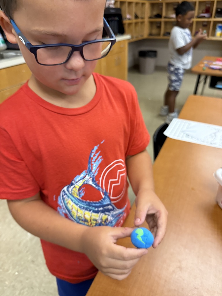 After reading Alma and the Worry Stone- we talked about things we were worried about on our first day of school. Then, we made our own worry stone.