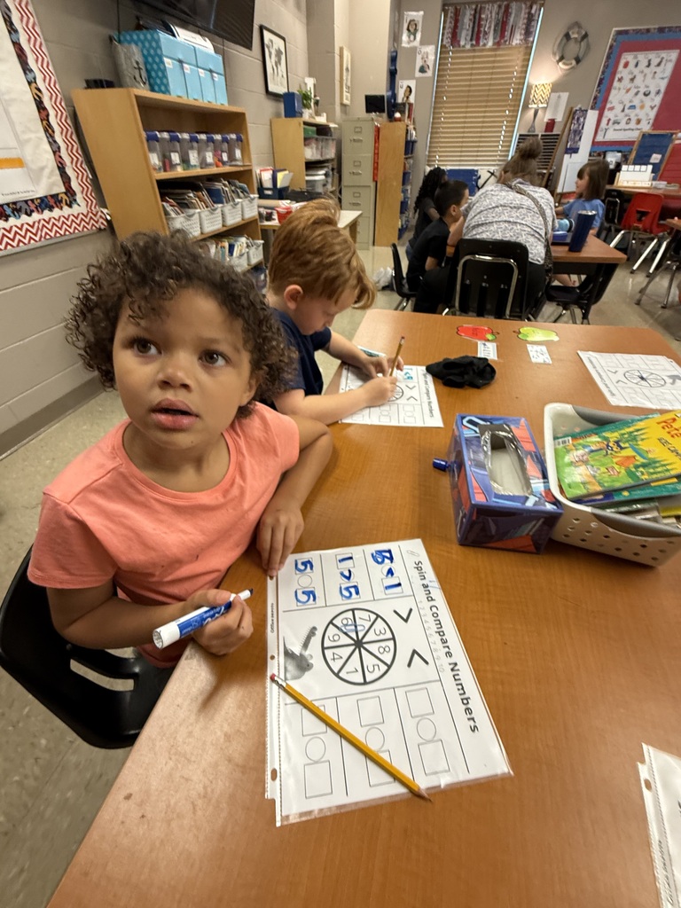 In math we are comparing numbers- today we played a game to review using symbols that that show greater than, less than , and equal to.