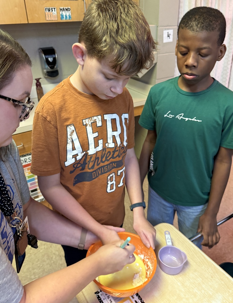Students mixing ingredients