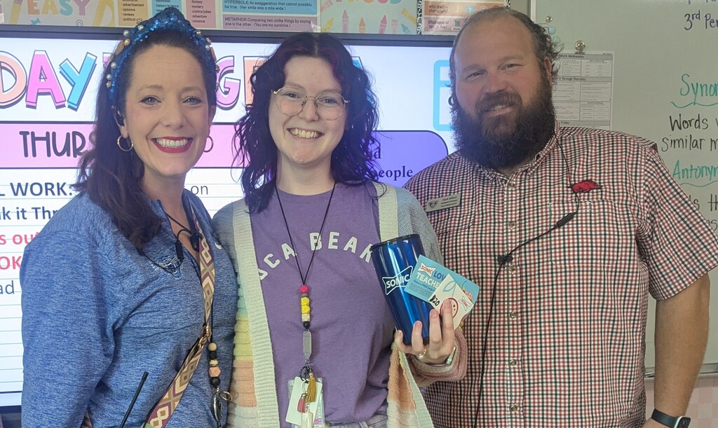 Congratulations Mrs. Samantha James for being selected Sonic Teacher of the Week!