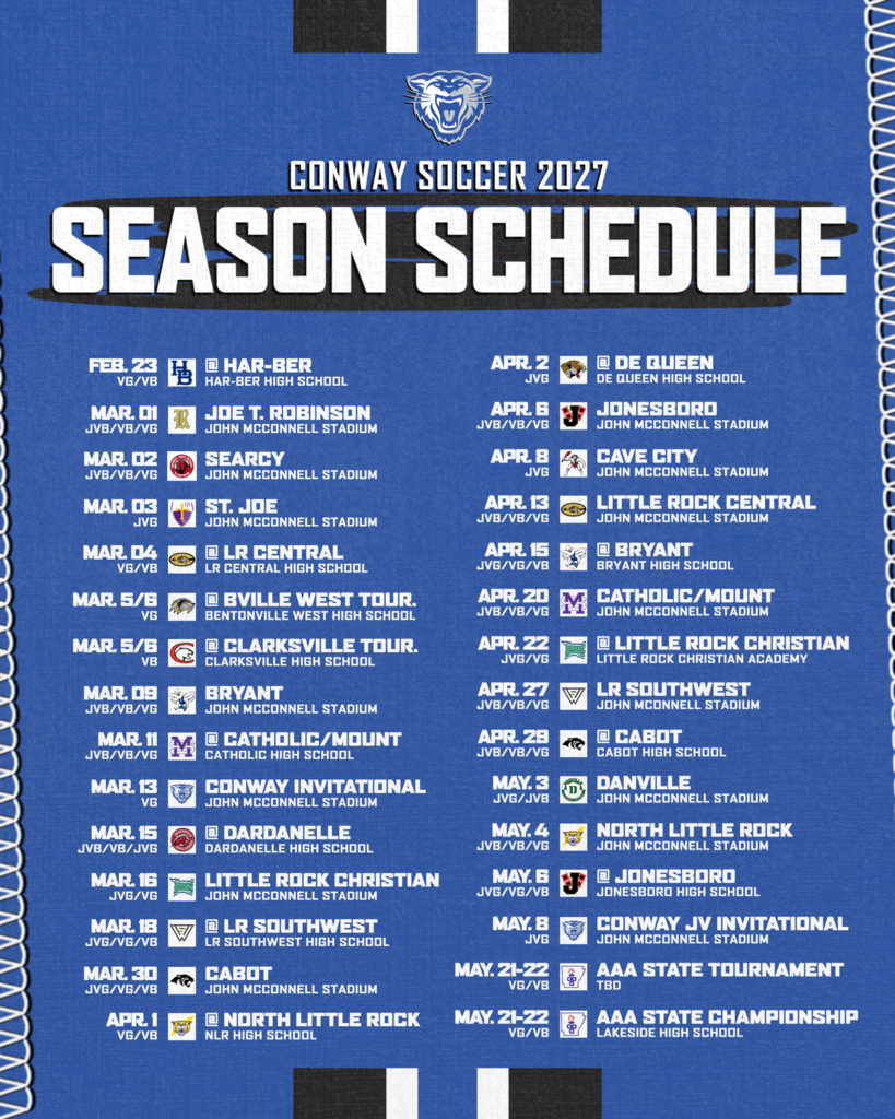 Conway Soccer Schedule 2027