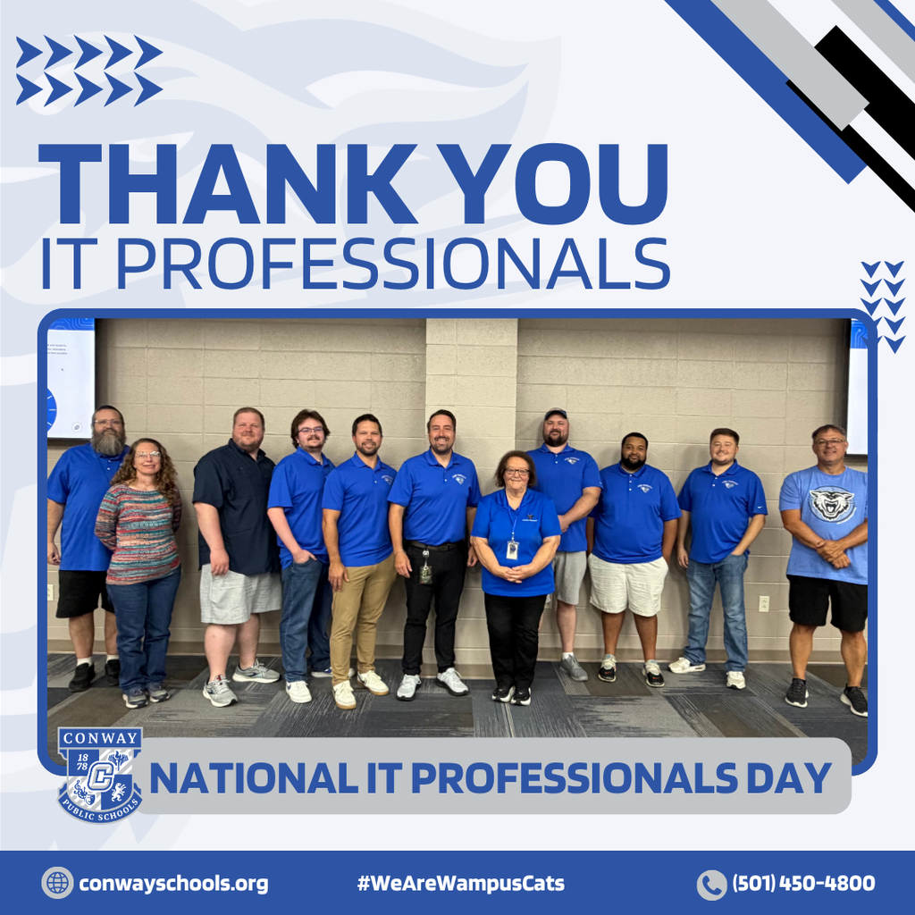 Thank you IT Professionals, with a group photo of the CPSD Tech Team