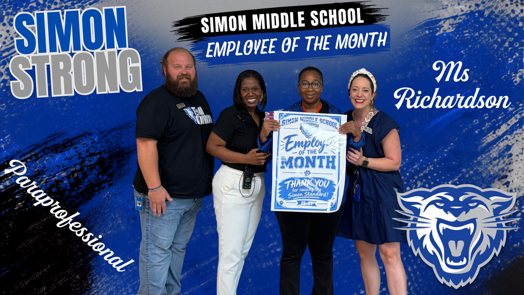 Ms Richardson - Simon Employee of the Month with Mr. Jeffery, Mrs Lindsey, and Ms Brach.