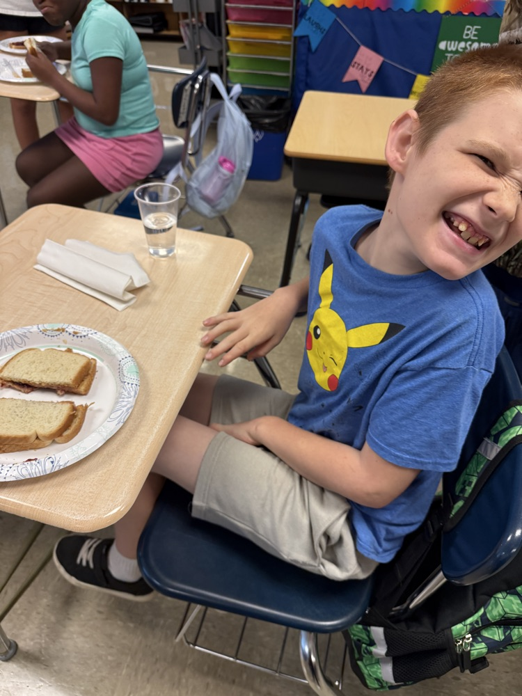 Making peanut butter and jelly sandwiches