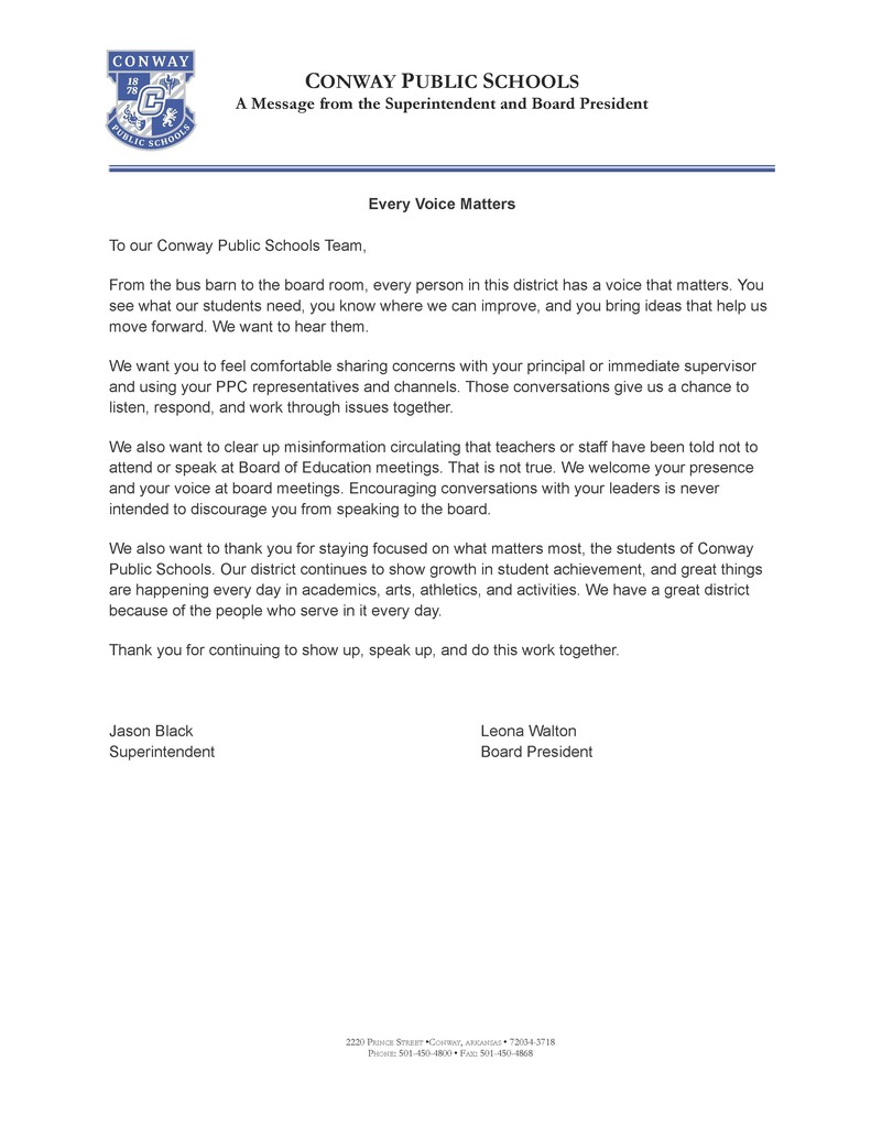 Letter, info in caption