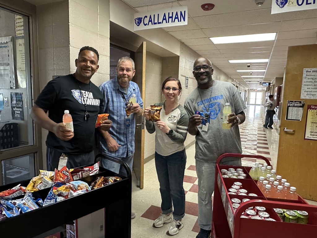Teachers with Friday snacks and drinks provided by Century 21