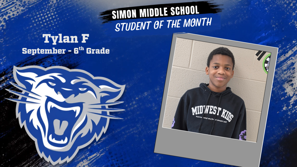Tylan - 6th grade Student of the month