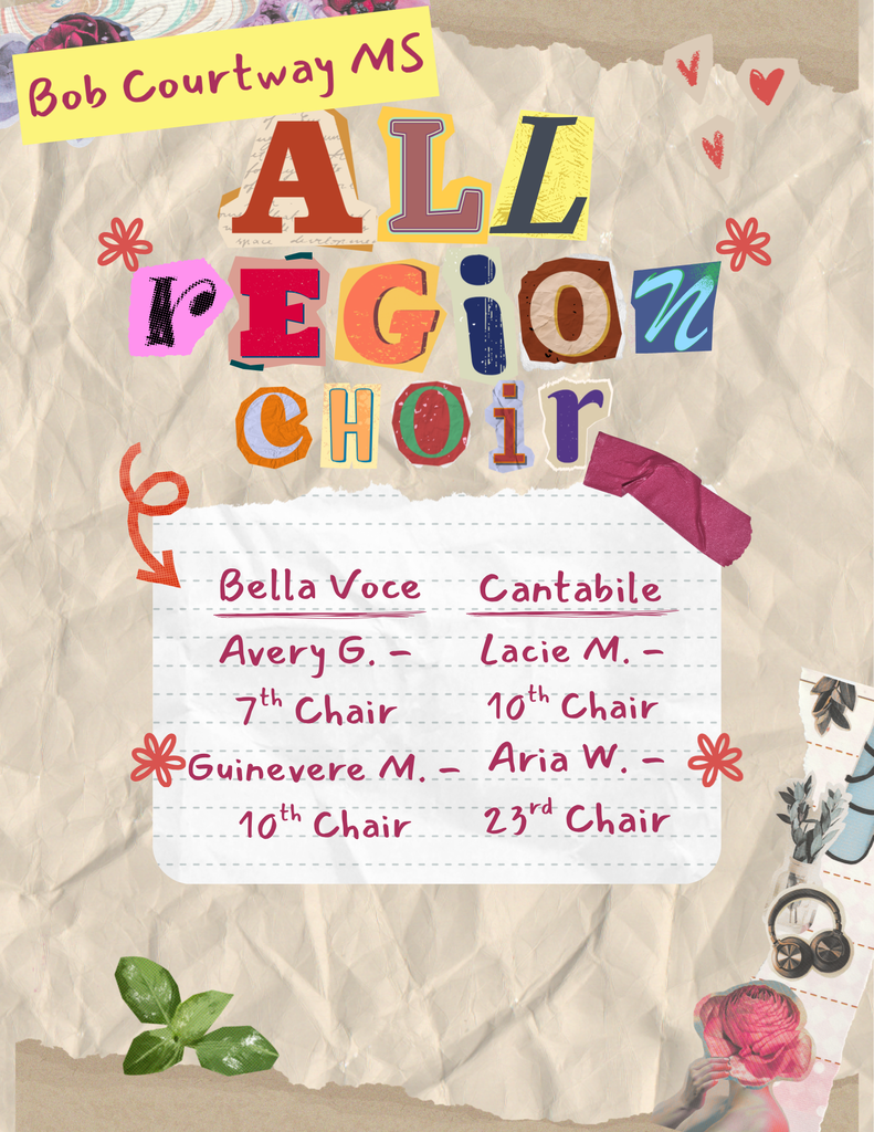 Courtway Middle School All Region Choir Members
