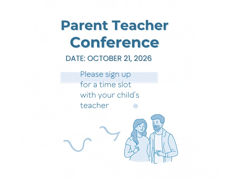 flyer for parent teacher conf 2026-2027 October 