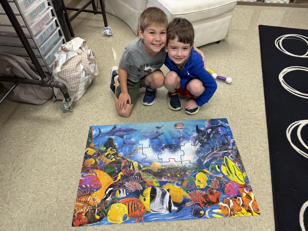 kindergarteners finished puzzle