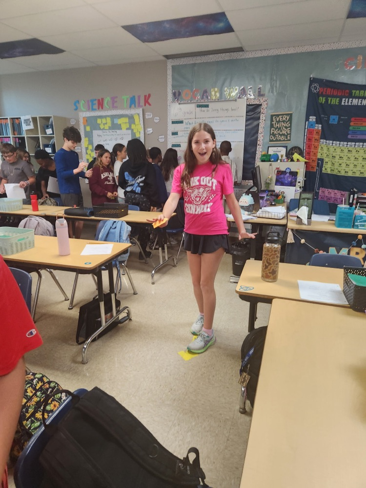 Student moving to the next stage of the classroom setup