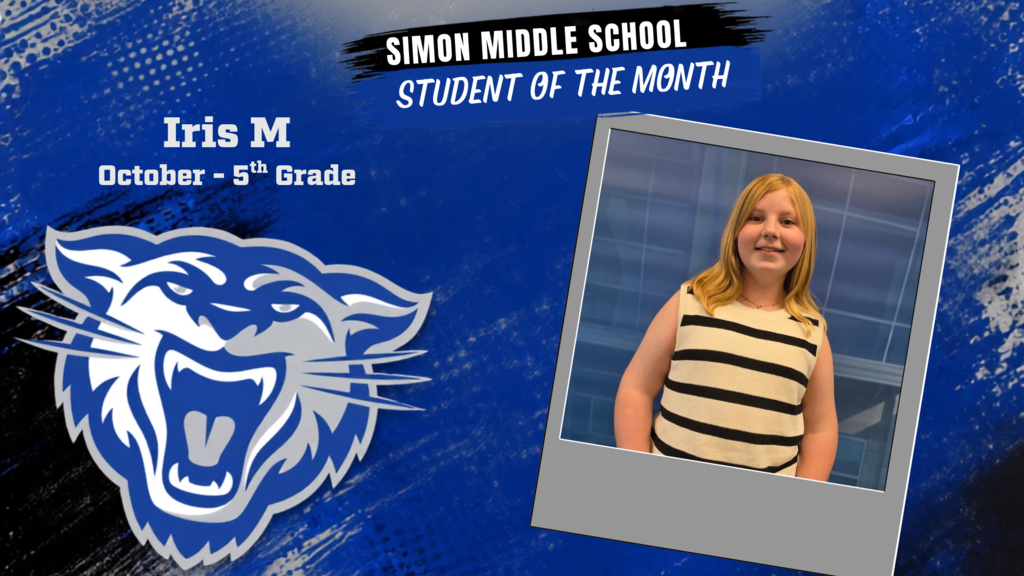 Iris M - October Simon 5th Grade Student of the Month