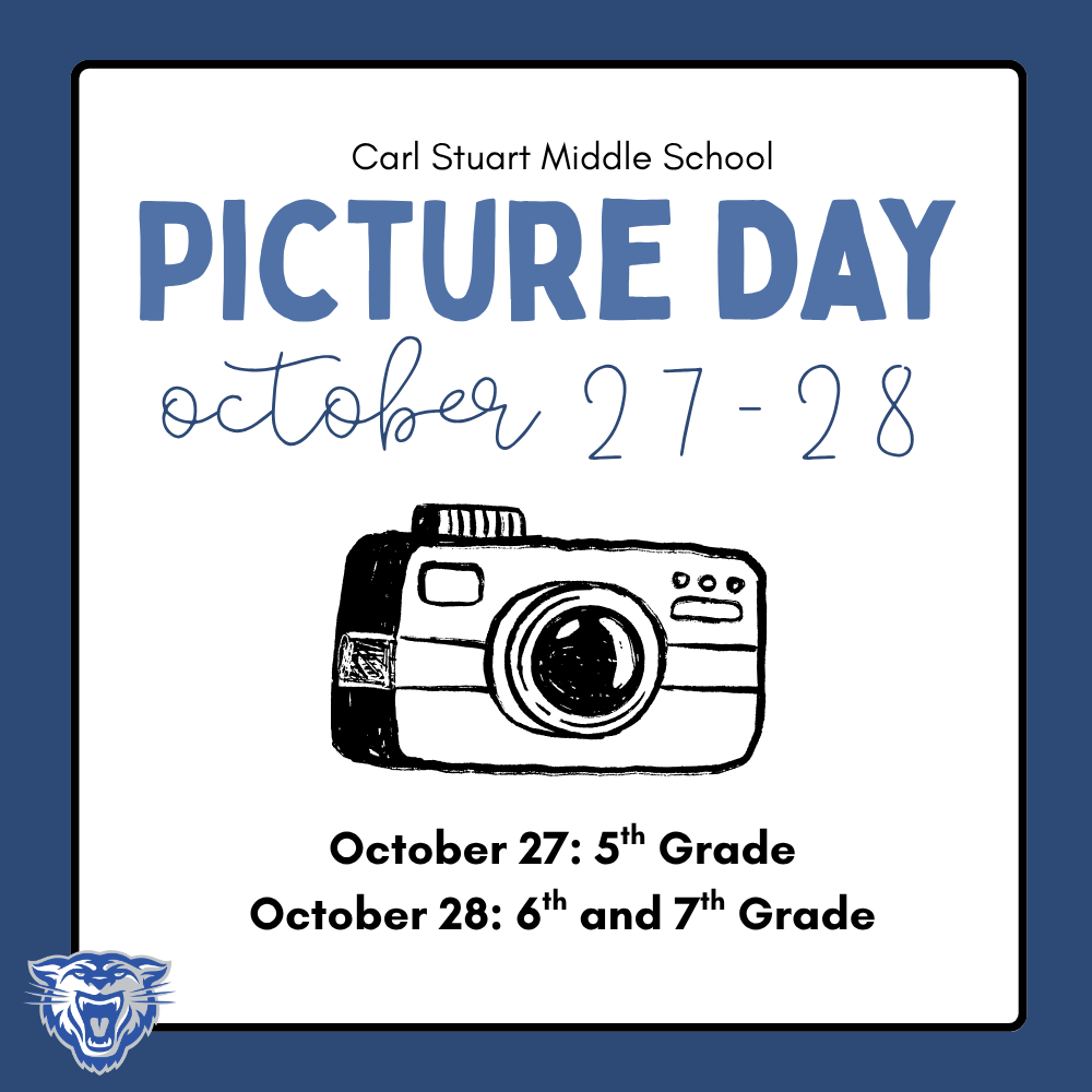 picture day october 27-28; october 27: 5th grade and October 28th: 6th and 7th grade