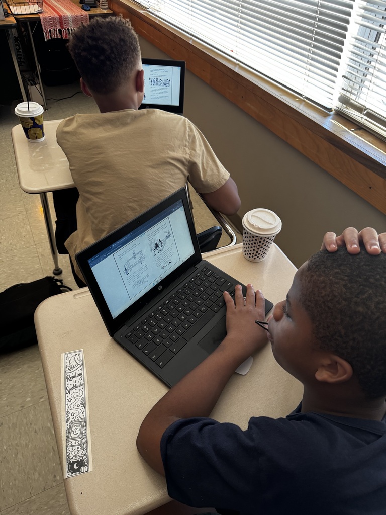Students enjoying ELA Cafe Day in 7th grade