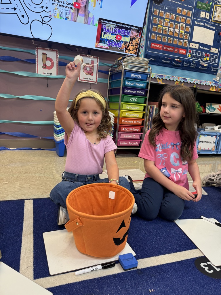 🎃👻 No tricks, just phonics! Our little pumpkins are practicing their letter sounds with a little Halloween fun!