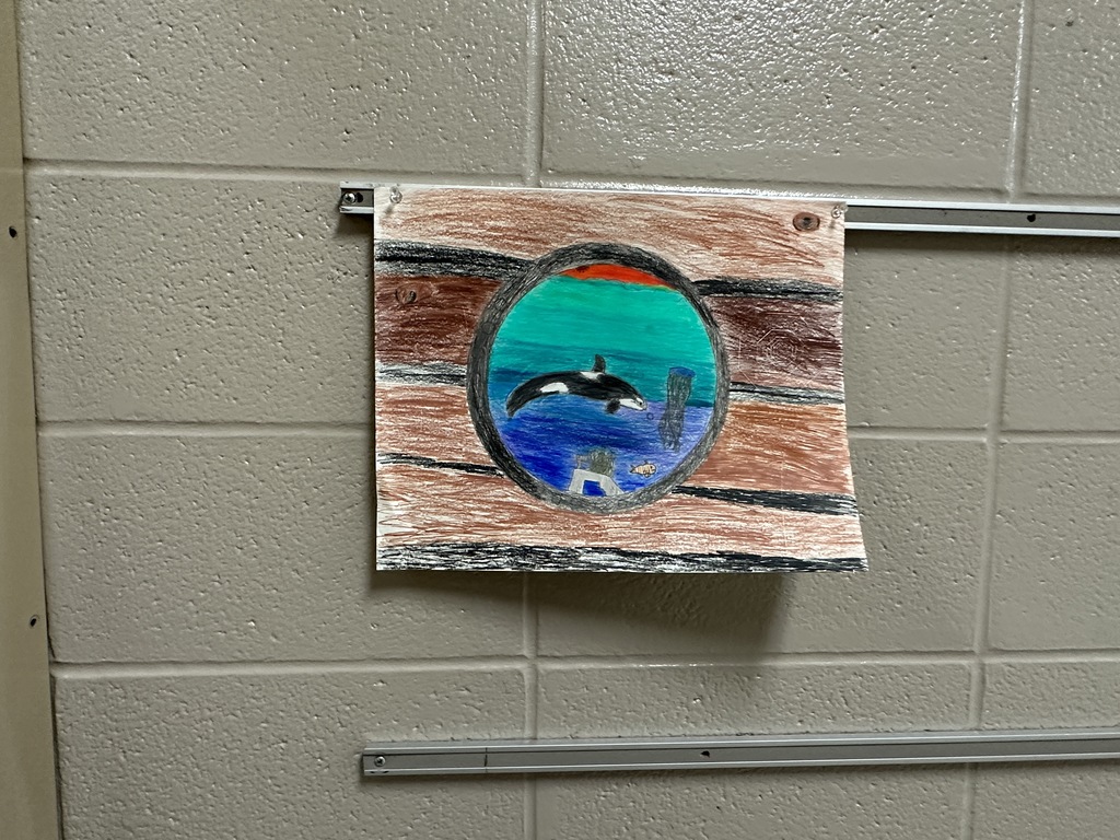 CMS 6th grade art projects on display
