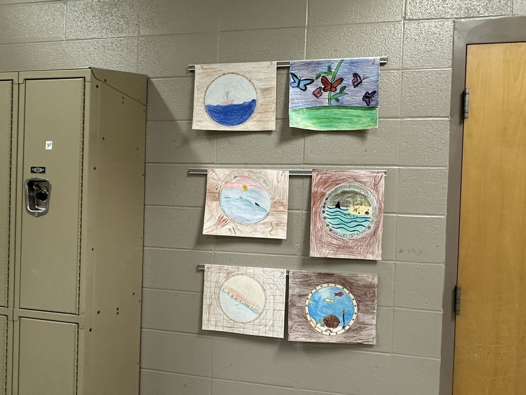 CMS 6th grade art projects on display