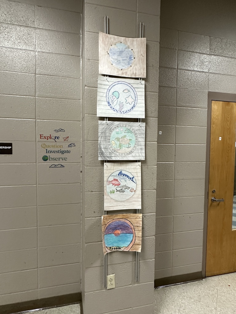 CMS 6th grade art projects on display
