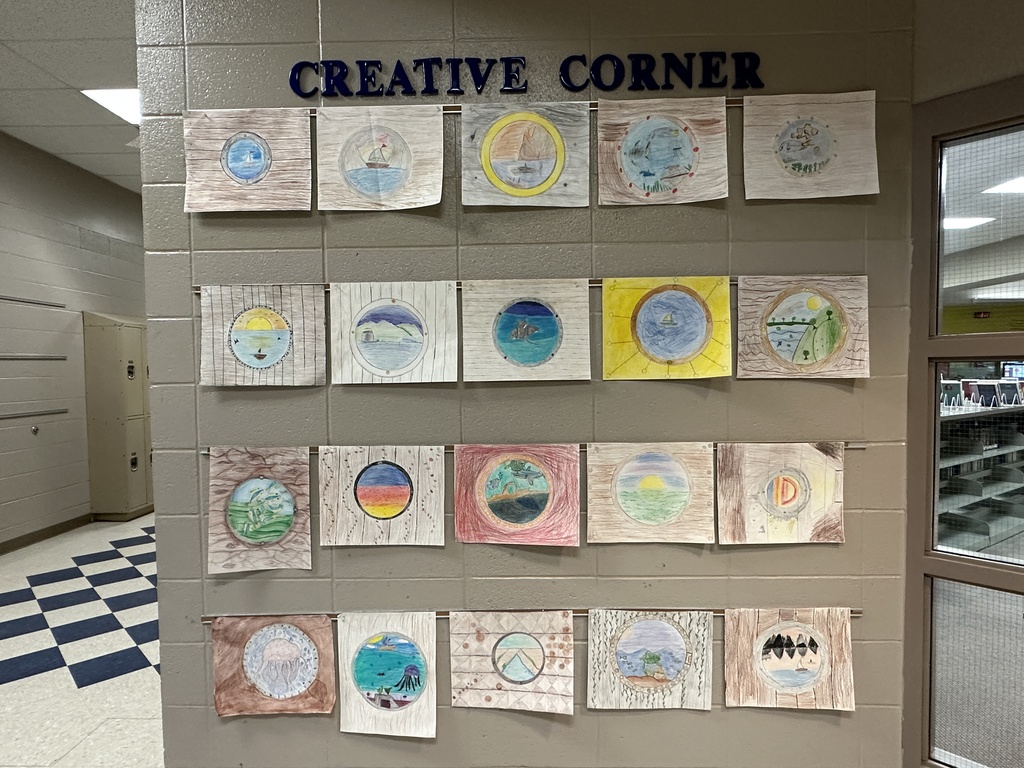 CMS 6th grade art projects on display