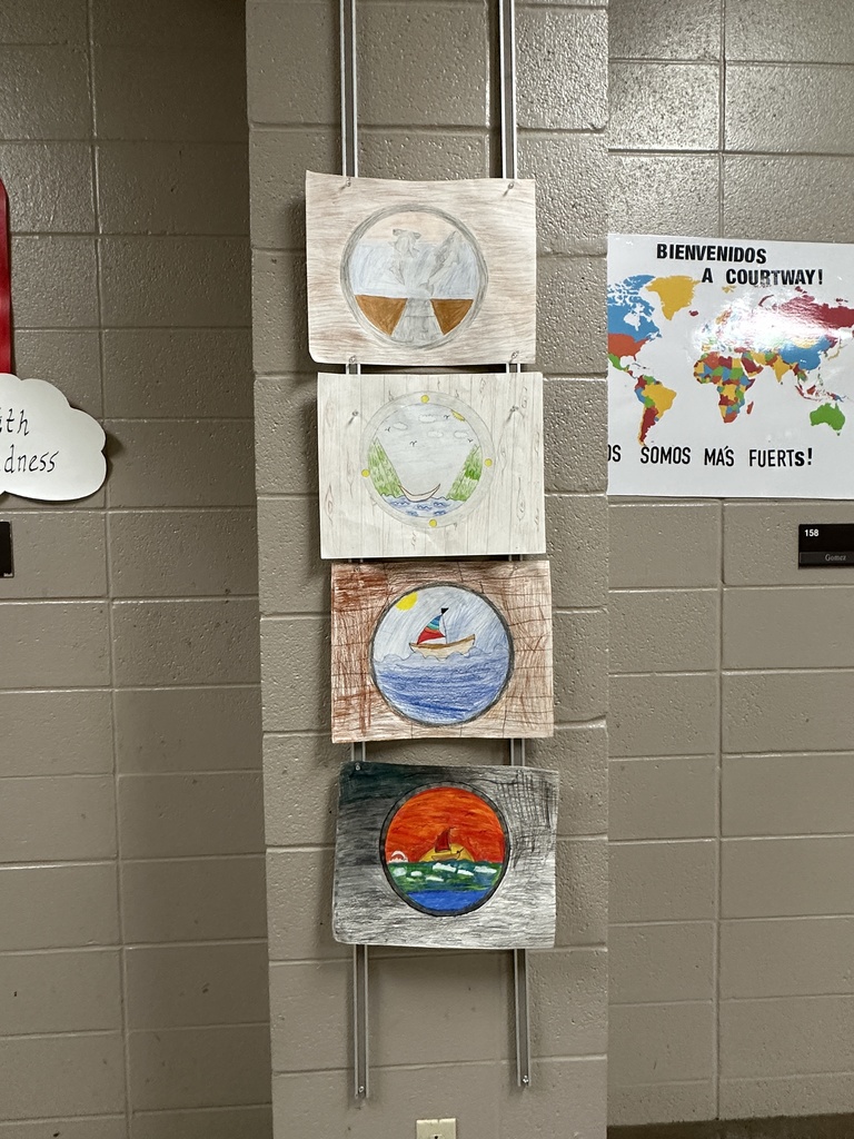 CMS 6th grade art projects on display