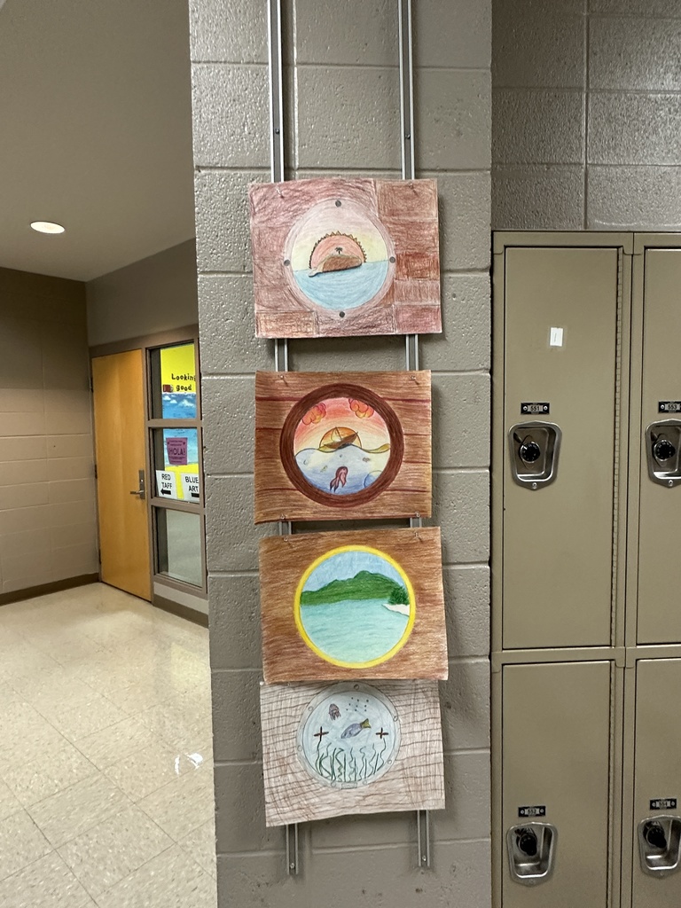 CMS 6th grade art projects on display