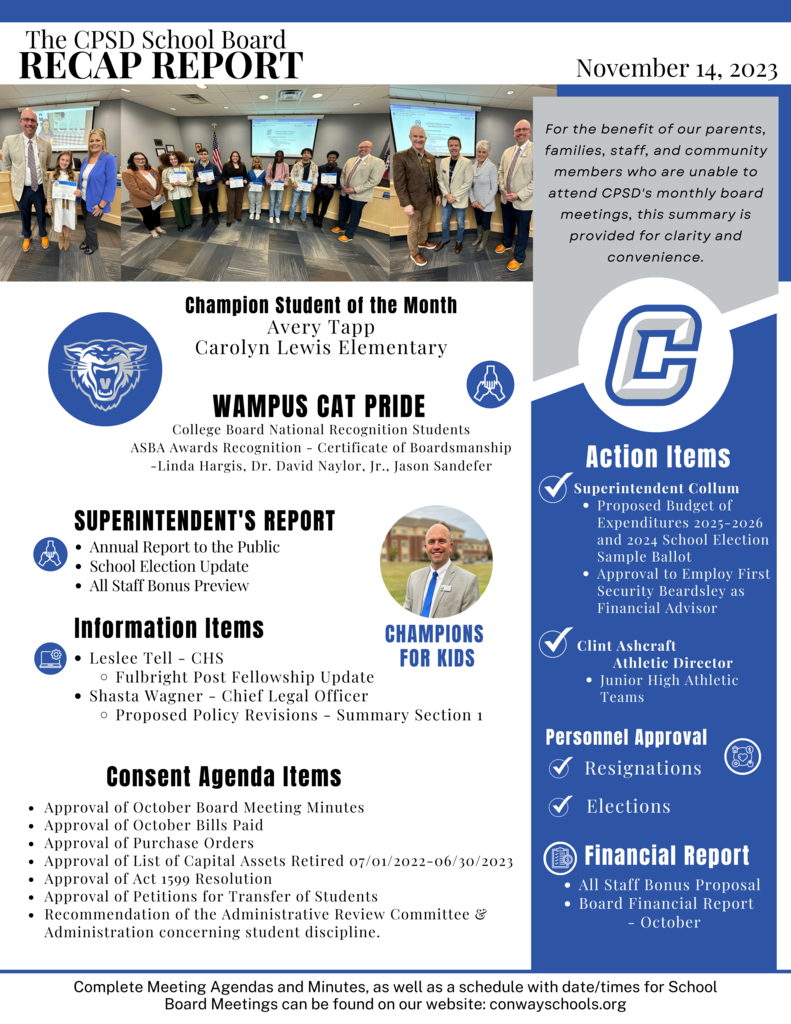 November 2023 November School Board Meeting Recap