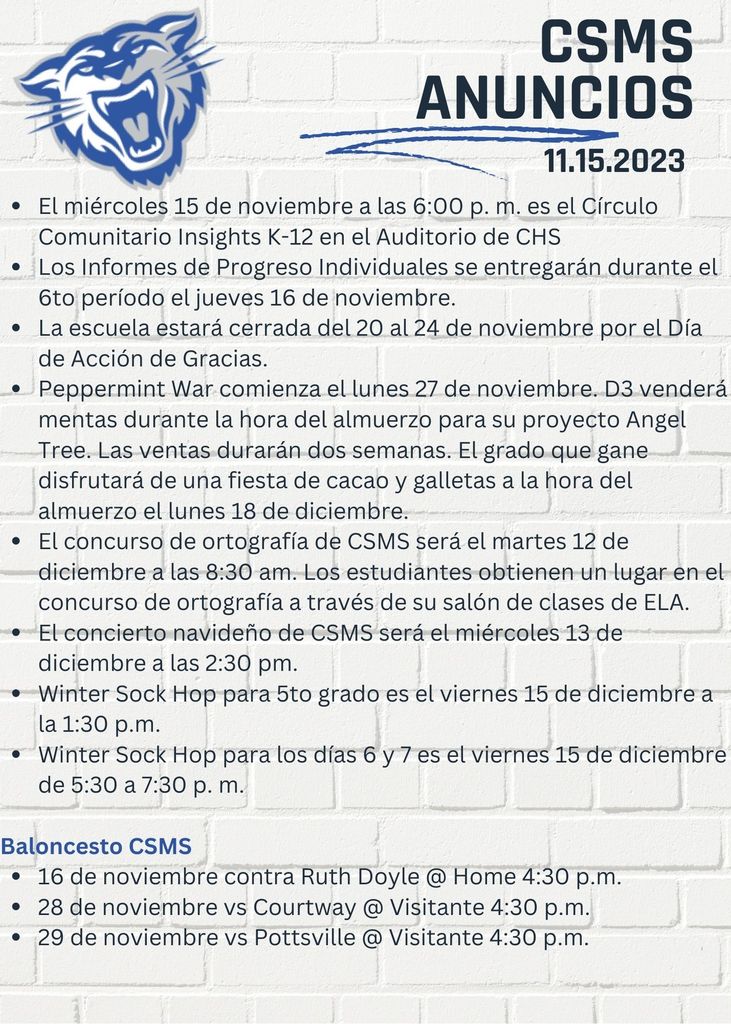 CSMS Anuncios 11.15.23