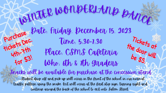 Winter Wonderland Dance December 15, 2023